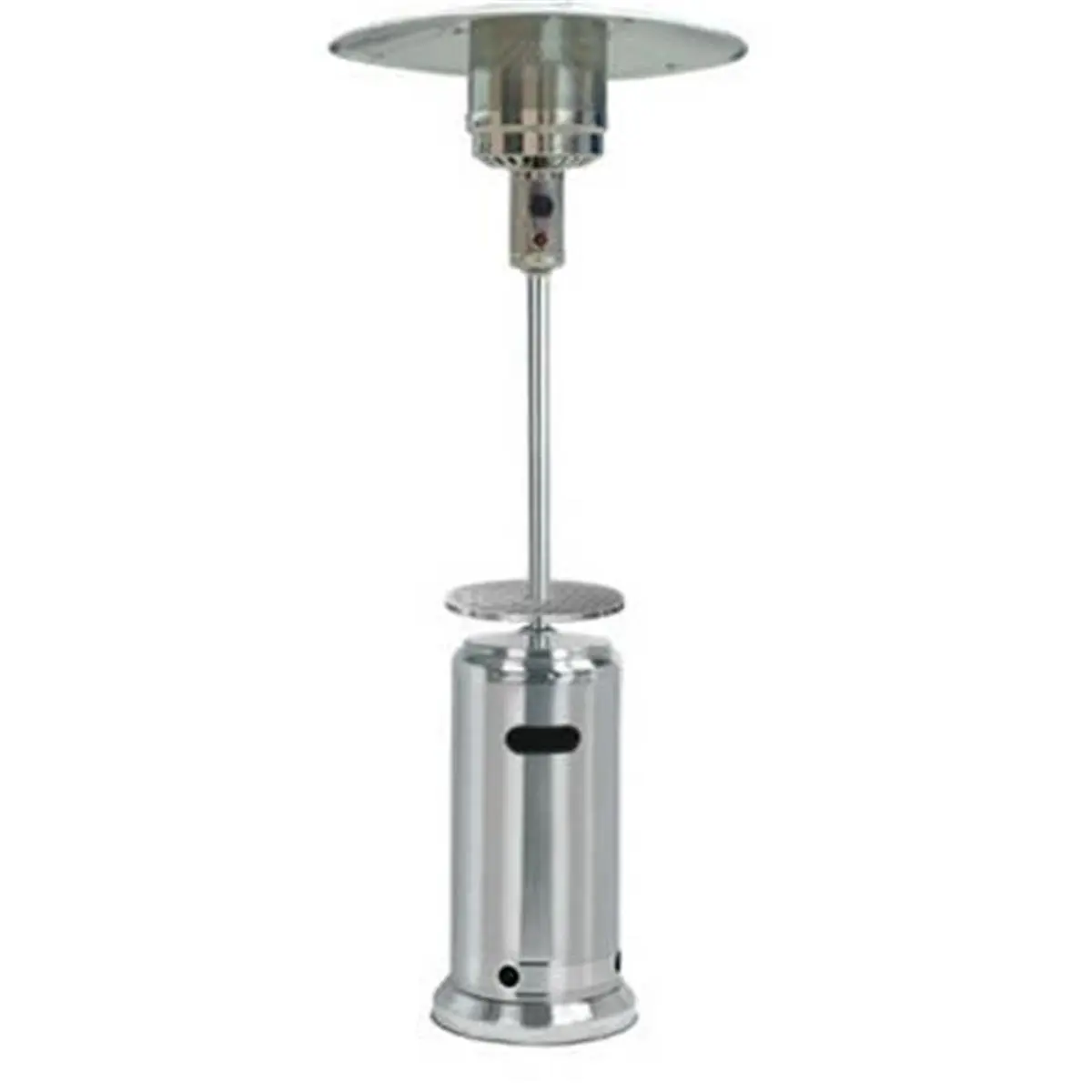 212 MAIN Stainless Steel Patio Heater - 41,000 BTU's, 87 in. Tall, CSA Approved, Wheels for Easy Mobility, Attached Adjustable Table, Variable Control, Burner Cover, Anti-Tilt Safety Devices, Regulator Included Outdoor Unit