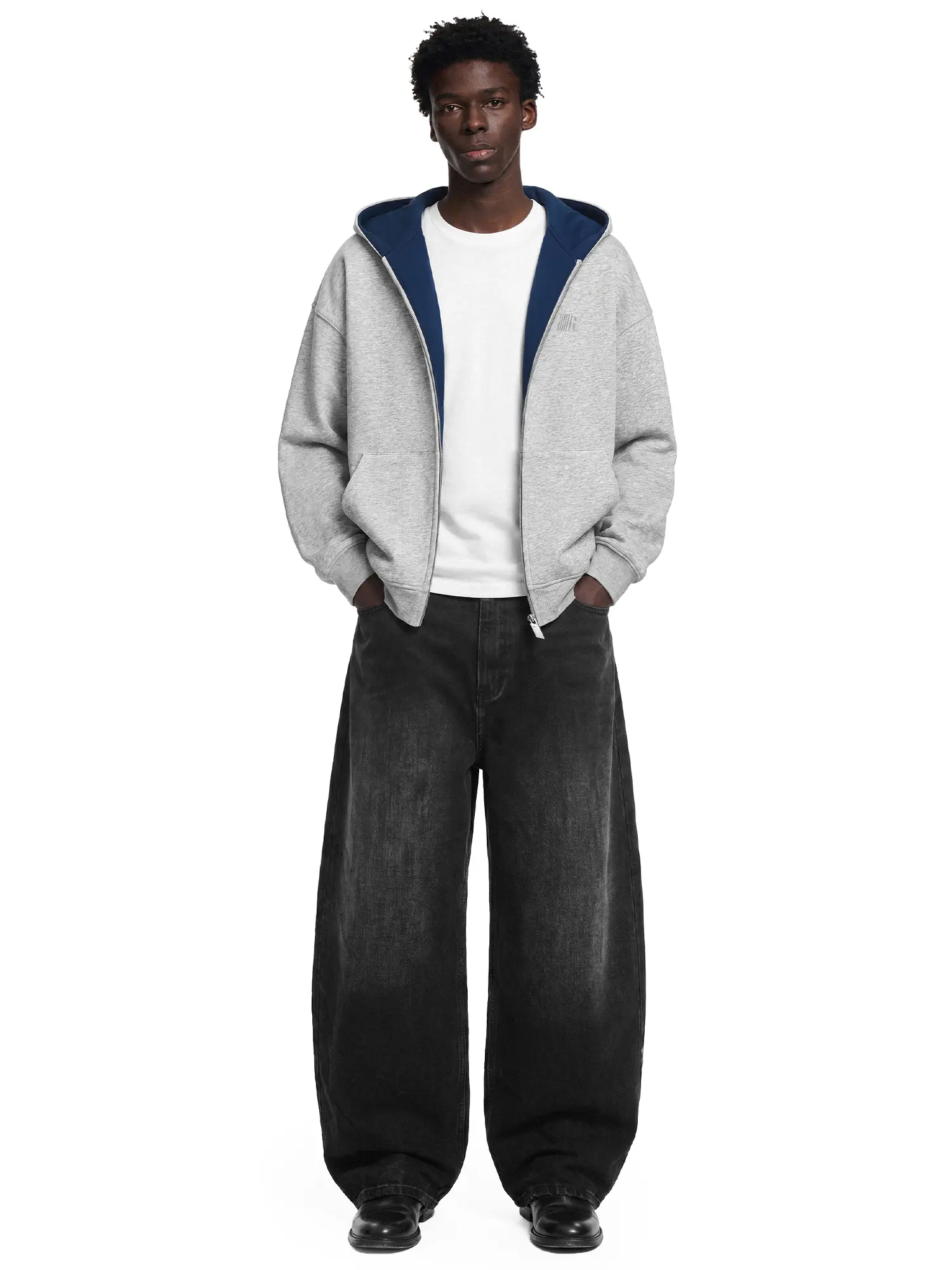 FDR Oversized Heavyweight Zip-Up Hoodie Unisex , Soft Thick Fabric with Contrast Hood Lining, Relaxed Fit Streetwear Sweatshirt Jacket for Casual Everyday Wear, Fall & Winter Y2K Fashion