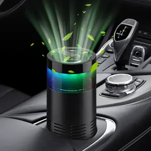 Mini Car Air Purifier, Portable Air Freshener with Light & Aroma Stick for Small Room Automobile, Car Aroma Diffuser