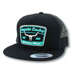 Western Wear - Black and Teal. Yupoong Classic Snapback. Gangster Cowboy Official Product