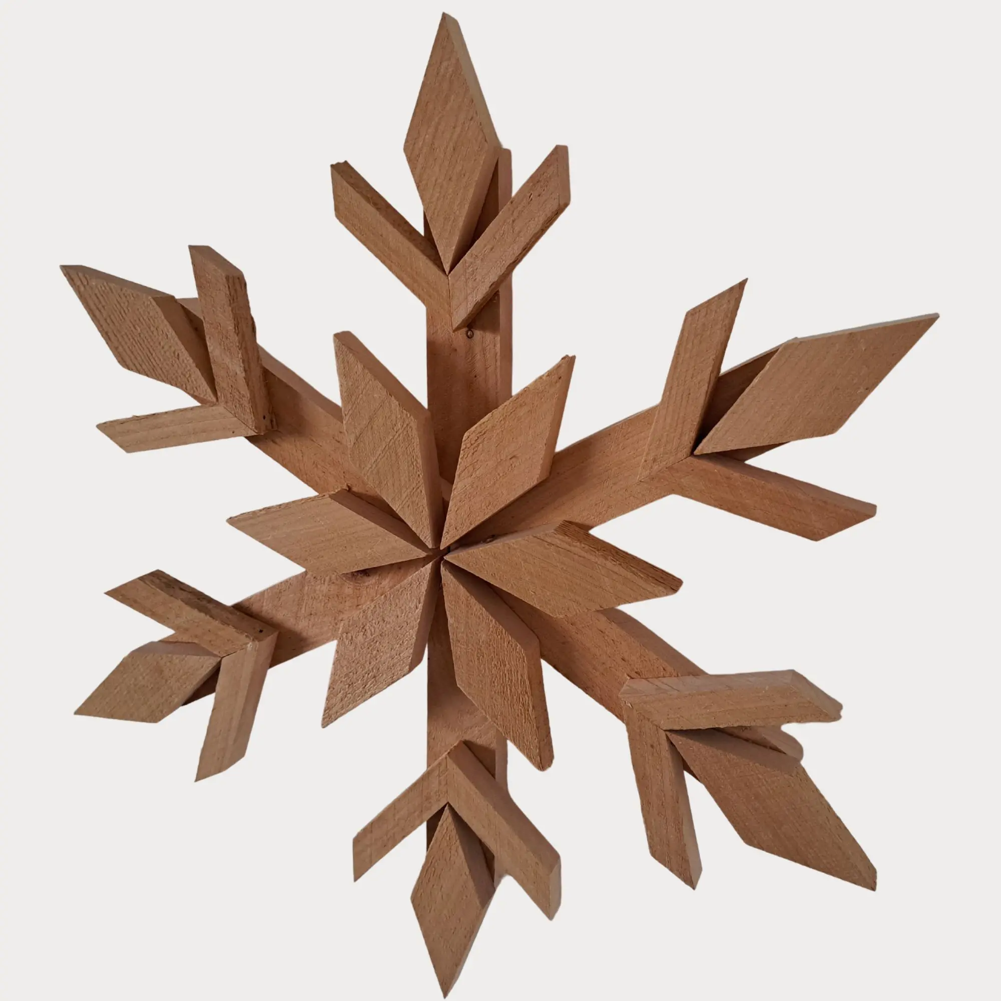 Cedar Wooden Snowflake Handcrafted Decor Hanging Gift Ornament for Home Decoration