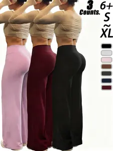 Women's High Waisted Straight Leg Stretch Yoga Pants - Slimming, Comfortable Running Tights, Seamless Gym Leggings, Sporty Sports Bottoms for Gym, Running
