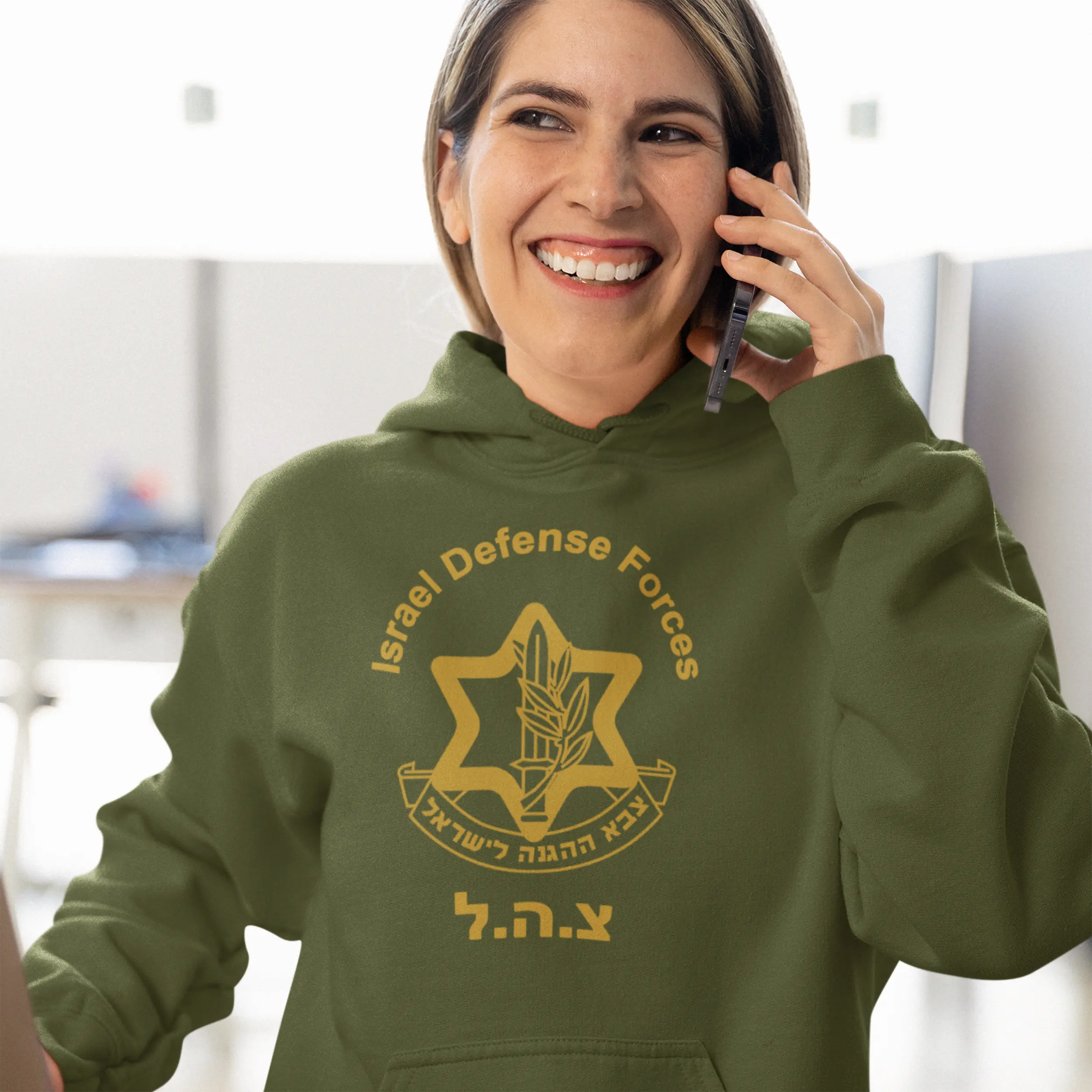 IDF Hoodie, Israel Defense force Hoodie, Israel Military Army Hoodie, Army Green Hoodie, Support Israel, Zahal Insignia logo | 432
