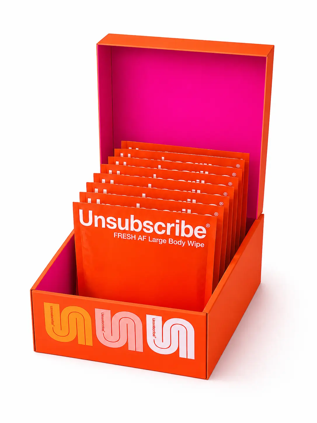 Unsubscribe Fragrance-Free XL Body Wipes 10 Pack | 8"x10" Individually Wrapped for Gym Travel & Festival Use