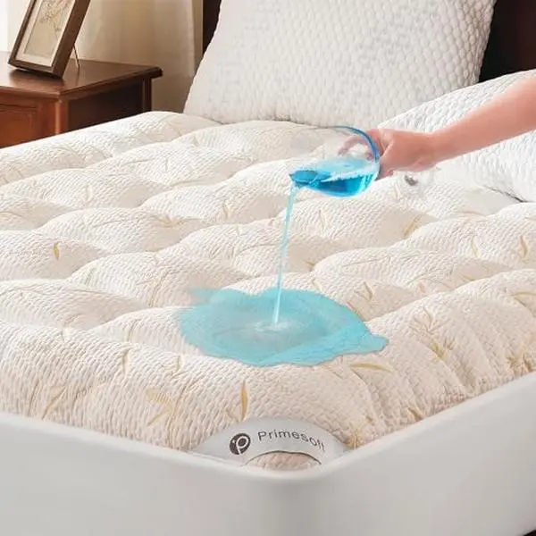 Queen Size Thick Pillow Top Mattress Topper, Up to 21 Inch Deep Pocket, Soft Breathable for Back Pain, Waterproof Protector Cover (Beige)bedding Housewarming gift,tiktokshops