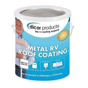 Dicor 1 Gal Elastomeric Acrylic Resin Paint, Energy Star Certified Metal RV Roof Coating for Metal Roofs