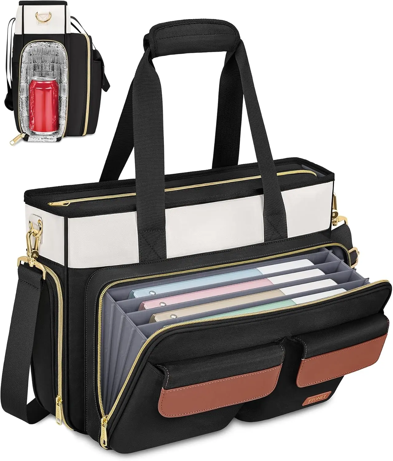 Ytonet Teacher Bag for Women, 15.6 Inch Laptop Tote Bag with Laptop Protective & Accordion File Pockets, Work Bags for Women Nurse Bags Teacher Gift Briefcase for Office, Business, College, Nursing Summer Sale