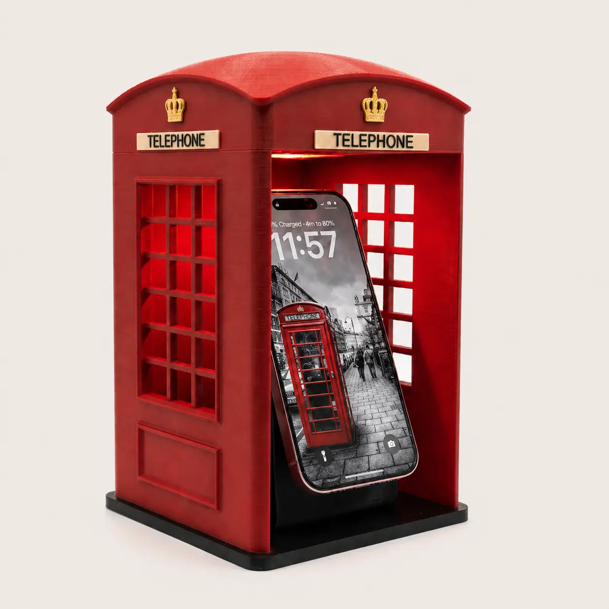London Telephone Booth Phone Stand for iPhone