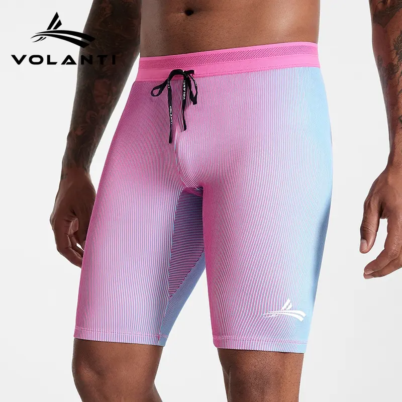 Volanti Smart Spin Series Men's Marathon Racing Compression Shorts Quick-drying, breathable stretchy , moisture-wicking, and dynamically supportive, suitable for summer road running, track and field, gym training (back waistband zipper)