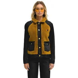 ASPEN SHERPA UNISEX DENIM JACKET - BLACK HONEY