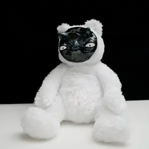 Handmade Art Doll - Soft Plush Toy with Unique Black Face Design for Collectors and Art Lovers