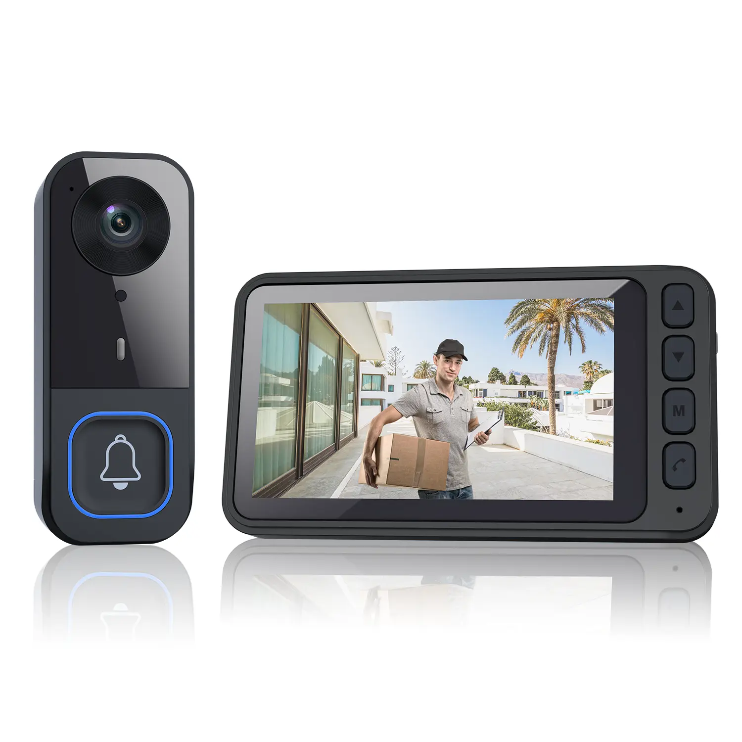 No WiFi Video Doorbell with Monitor - Wireless Doorbell Camera, Two-Way Talk, Night Vision, No Apps, No Monthly Fees