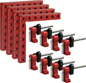 90  Positioning Squares Right Angle Clamps 5.5" x 5.5", Alloy Woodworking Carpenter L-Type Corner Clamping Tool for Picture Frames, Boxes, Cabinets or Drawers (4)