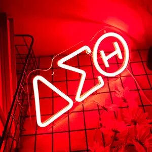 Delta Sigma Theta Sorority Neon Sign DST Red Sorority Gifts for Women Neon Signs for Wall Decor LED Sign Neon Lights for Party Light Up Sign for Graduation Gifts Home Decor Lighting
