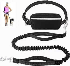 jog hike Hands Free Dog leash with Zipper , Dual Padded Handles and Durable Bungee for Walking, Jogging and Running Your Dog durable bungee Adjustable Safety Harness Reflective Strip Harness dogaccessories cataccessories retractable  leash Hands-Free