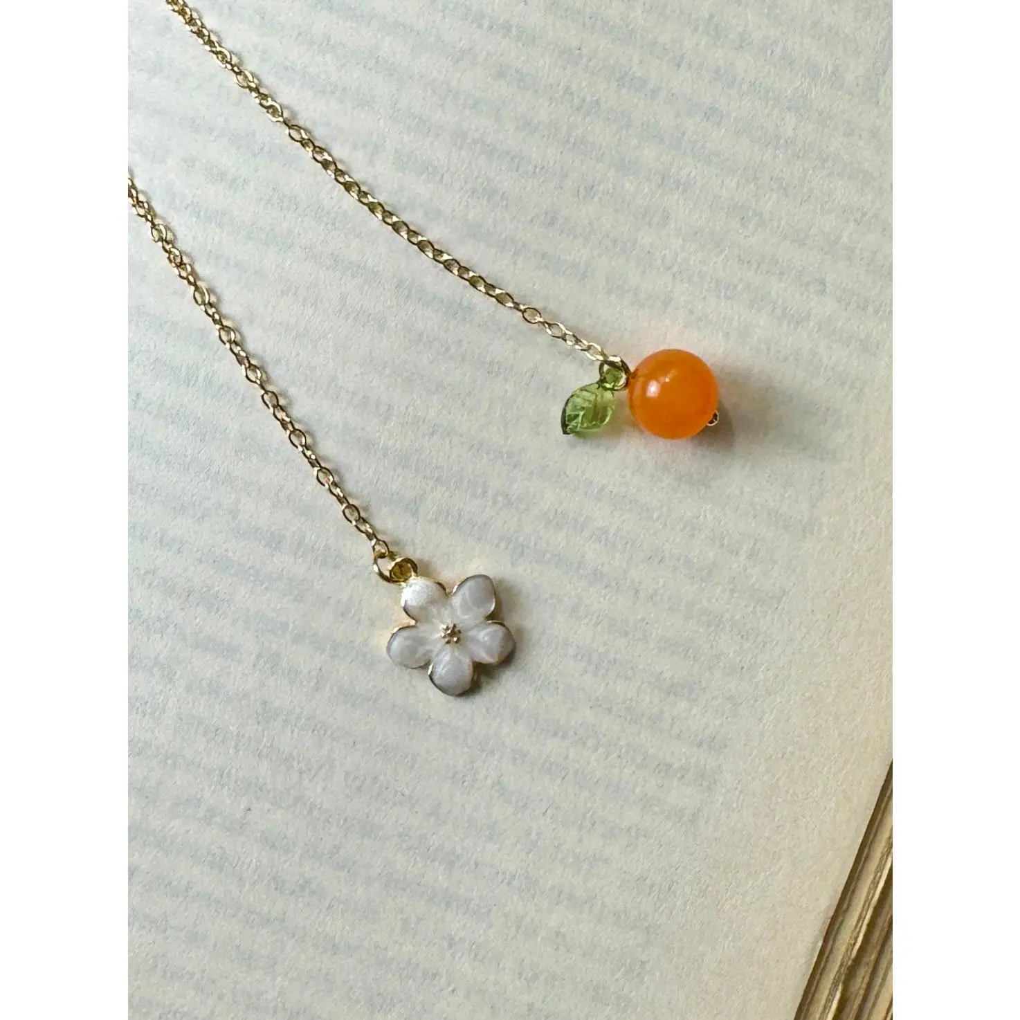 Orange Blossom Chain Bookmark