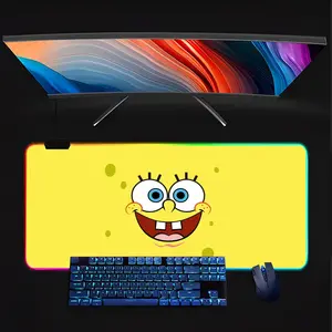 SpongeBob SquarePants Mouse Pad RGB gaming keyboard with LED backlight, rubber gaming mouse pad, keyboard mat