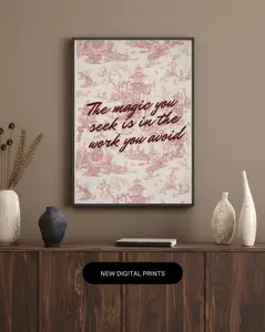 [SALE UP TO 50% + FREE SHIP]  Motivational Quote Print  Vintage Red Toile, Elegant Office Deco poster