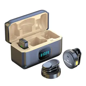 Wireless Lapel Microphone with Charging Case, Mini Plug and Play Microphone for Video, Teaching, Interview, Podcast