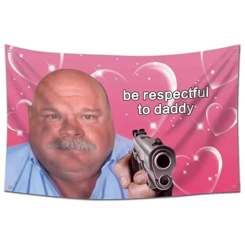 Tapestrys Customize Respectful to Daddy 3x5Ft Flag Funny Tapestries Durable Man Cave Wall Hanging for Dorm Room Decor Gym Bedroom Fathersdaygift Decoration Party  Artwork