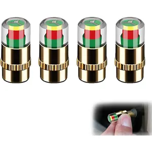 Tire Pressure Monitoring Valve 4 Pcs, 2.4Bar 36 PSI Tire Pressure Sensor Indicator Easy to Read 3 Color Eye Alert, Fit for Most Cars