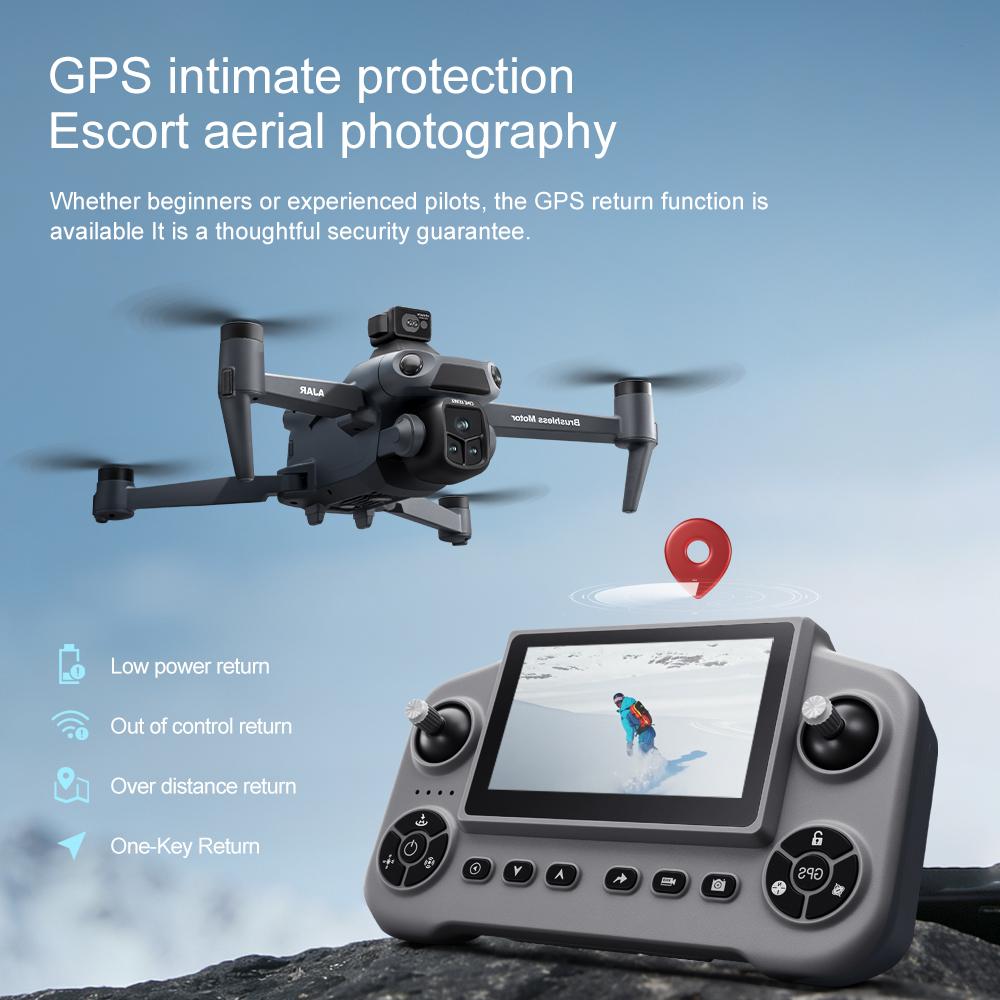 GPS Drone with 8K  Dual Cameras (50fps), 2000m Long Range, Large Screen Remote Controller, Auto Low Power Return, 244g Lightweight Quadcopter, 100m Max Flight Altitude, Lithium-Polymer Battery, 2 Batteries