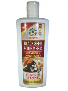 Al-Riyan Black Seed & Turmeric Shampoo/Conditioner - Organic Haircare with Coconut Oil, Olive Oil, & Cucumber Extract for Strength & Shine