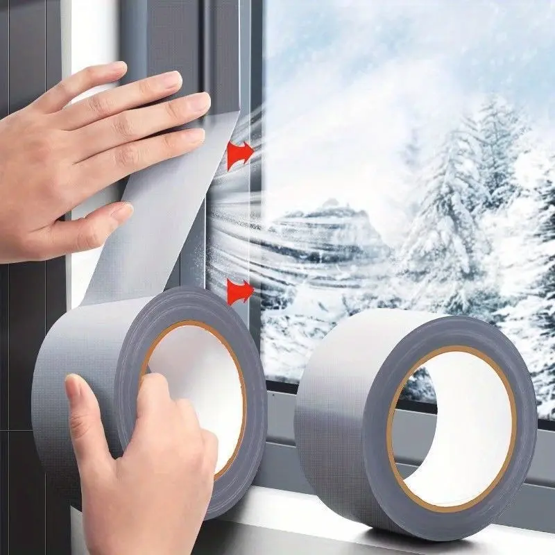 1 Roll Gray Window Sealing Tape, 2 in x 33 ft Heavy-Duty Weather Stripping Tape for Doors and Windows, Draft Stopper Tape for Gaps, Home Insulation and Repairs