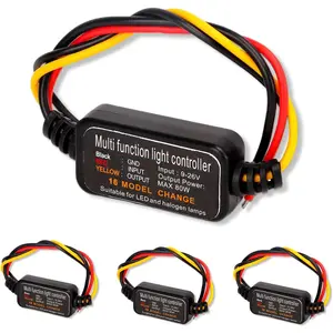 4pcs LED Flash Strobe Controller, 80W Universal DC9‑26V 16 Strobe Modes Brake Light Flasher Brake Light Strobe Module, Car Flasher Module for Motorcycles Cars Trucks for Brake Light Tail Stop Light