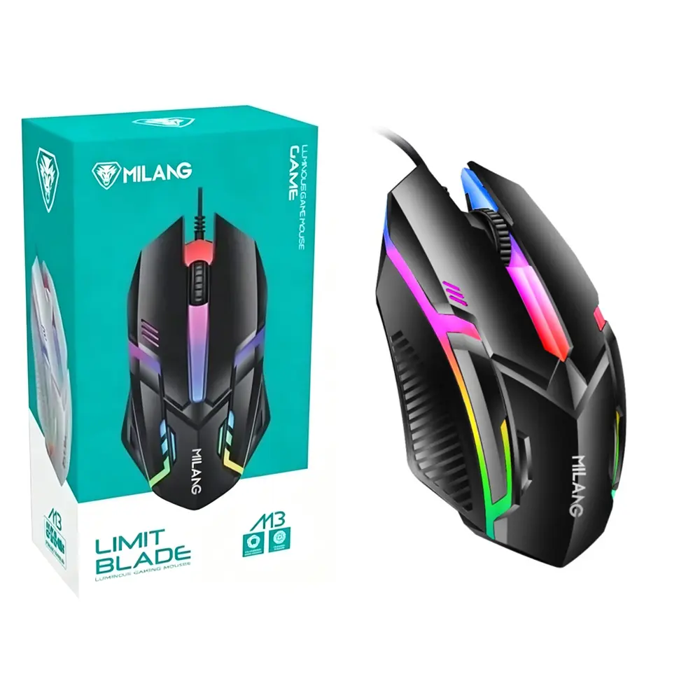 Unisex Wired Ergonomic E-Sports Gaming Mouse - USB Plug-and-Play, Rainbow Lights, Anti-Slip Grip Roller, Modern Gaming Accessory, Cool Gadgets for PC, Laptop Indoor Recreation
