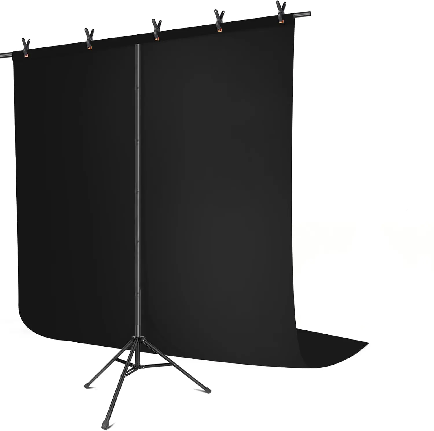 6x9ft Black Backdrop Cloth, Green Screen Camera Accessory for Photo Booths, Large Format Photography Background
