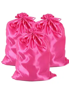 1/3pc Rose Wig Storage Bag, Drawstring Satin Wig Organizer, Soft Satin Wig Holder, Home Salon Use, Wig Tool, Multifunctional Storage Bag