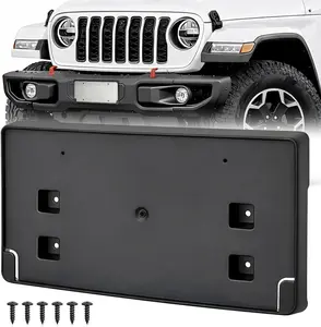 Nilight Front License Plate Frame Holder Mounting Bracket for 2018-2026 Jeep Wrangler JL/JLU & Gladiator JT, Steel Bumper-Only Black Replacement, Replaces #68295610AA/CH1068150, Vehicle Automotive Accessory