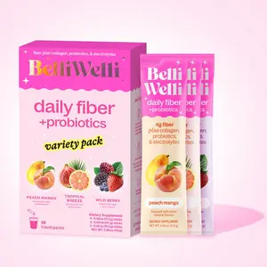 BelliWelli On-The-Go-Packets - 10 count - Variety Pack Dietary Fiber Collagen Supplement