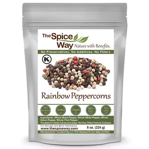THE SPICE WAY Rainbow Peppercorn Blend - No Preservatives Vegan Kosher  Resealable Bag