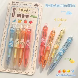 4/8pcs Fun Fruit Scented Pocket Pens, 0.5mm Fast-Drying Colorful Neutral Pens, Fashionable Transparent Journal Drawing Pens, Stationery Office Supplies, Holiday Gift Pen, Gift Ideas