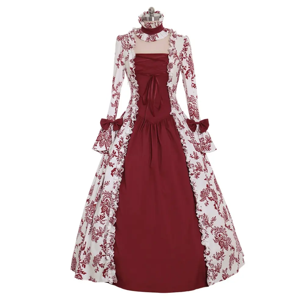 Women's Vintage Medieval Queen Fantasy Dress - Classic Elegant Historical Royal Costume with Regal Accents, Period Fabrics, Comfortable Full-Length Fit for Renaissance Fairs, European Plus Size (2XL,3XL), Dry Clean Only, Xxxl