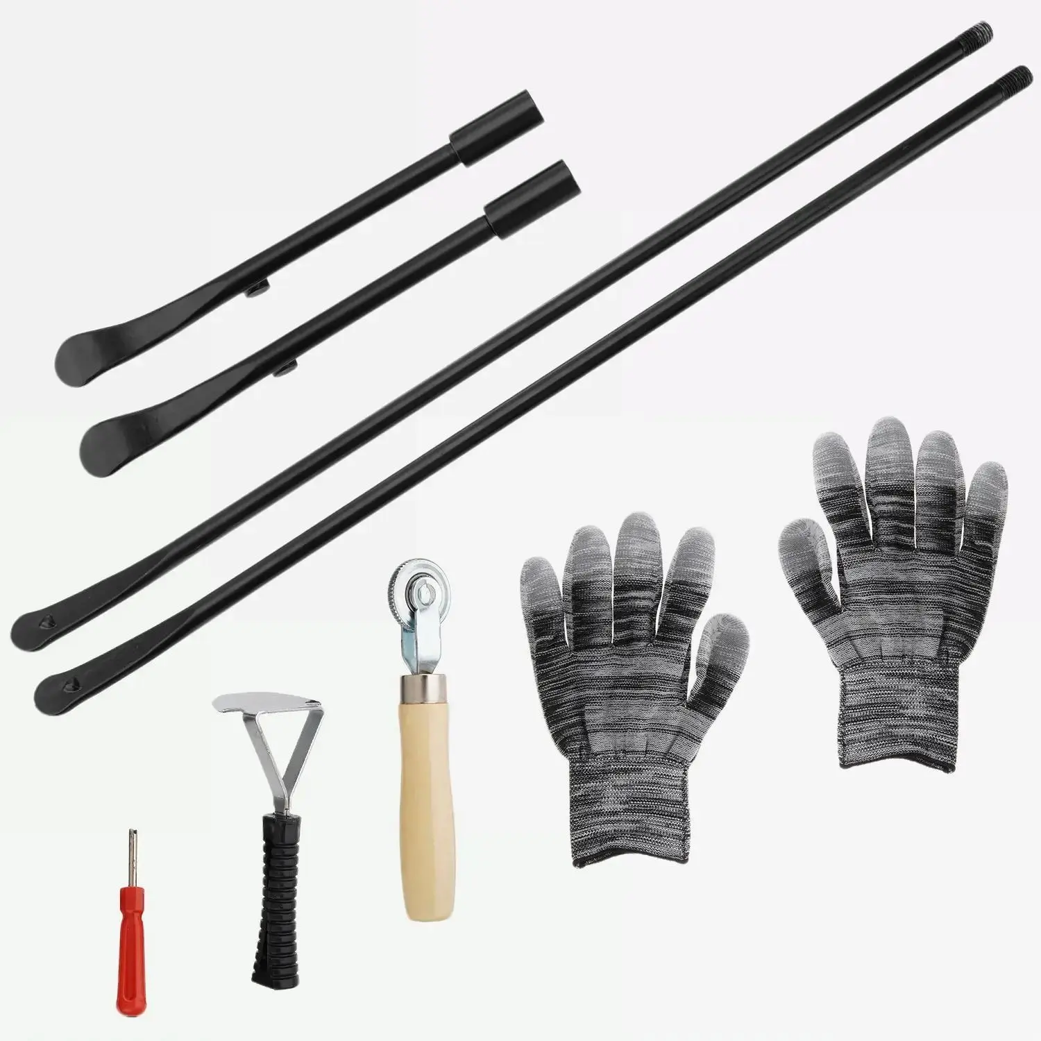 52" Upgrade Tire Bar Mount Demount Iron Tool Set - Tire Removal & Changing Tools for Tubeless Trucks & Cars, Precision Forged Ends, 7/8" Shaft, 2pcs Value Pack, Father's Day Gift, Tire Removal Tool, Tire Changing Tools