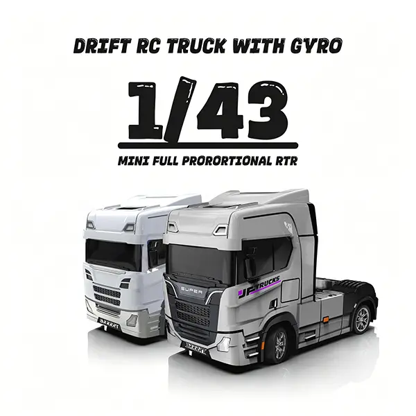 BRRRRT 1/43 Full Proportional Drift RC Truck with Gyro,High-Speed Remote Control Car for Kids and Adults,4WD Off-Road Toy Vehicle