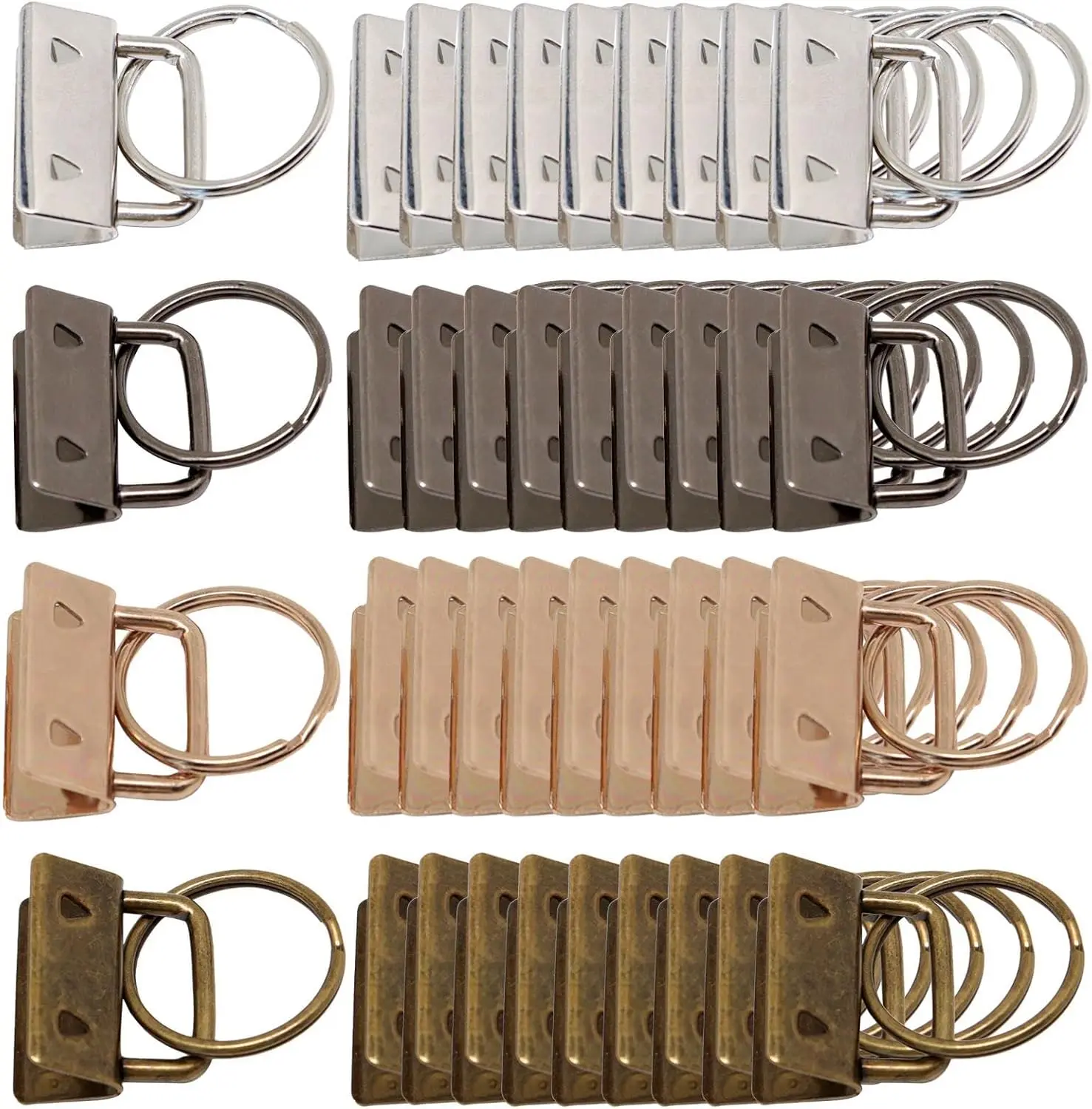 40-Piece Key Fob Hardware Set – 1-Inch Keychain Hardware Kit with Split Rings, Lobster Clasps, and Jump Rings for Wristlet, Key Lanyard, and Keychain Making – DIY Craft Supplies for Handmade Gifts, Keychain Projects, and Jewelry Crafting