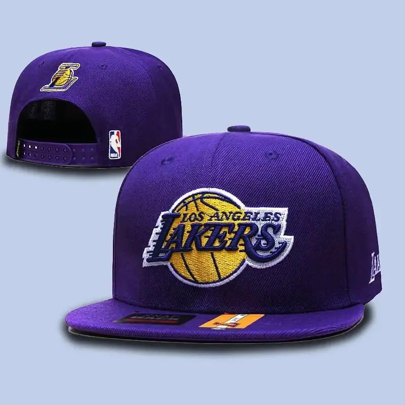 Los Angeles Lakers Snapback Hat NBA Basketball Flat Brim Cap Embroidered Logo Adjustable Hip Hop Streetwear Hat