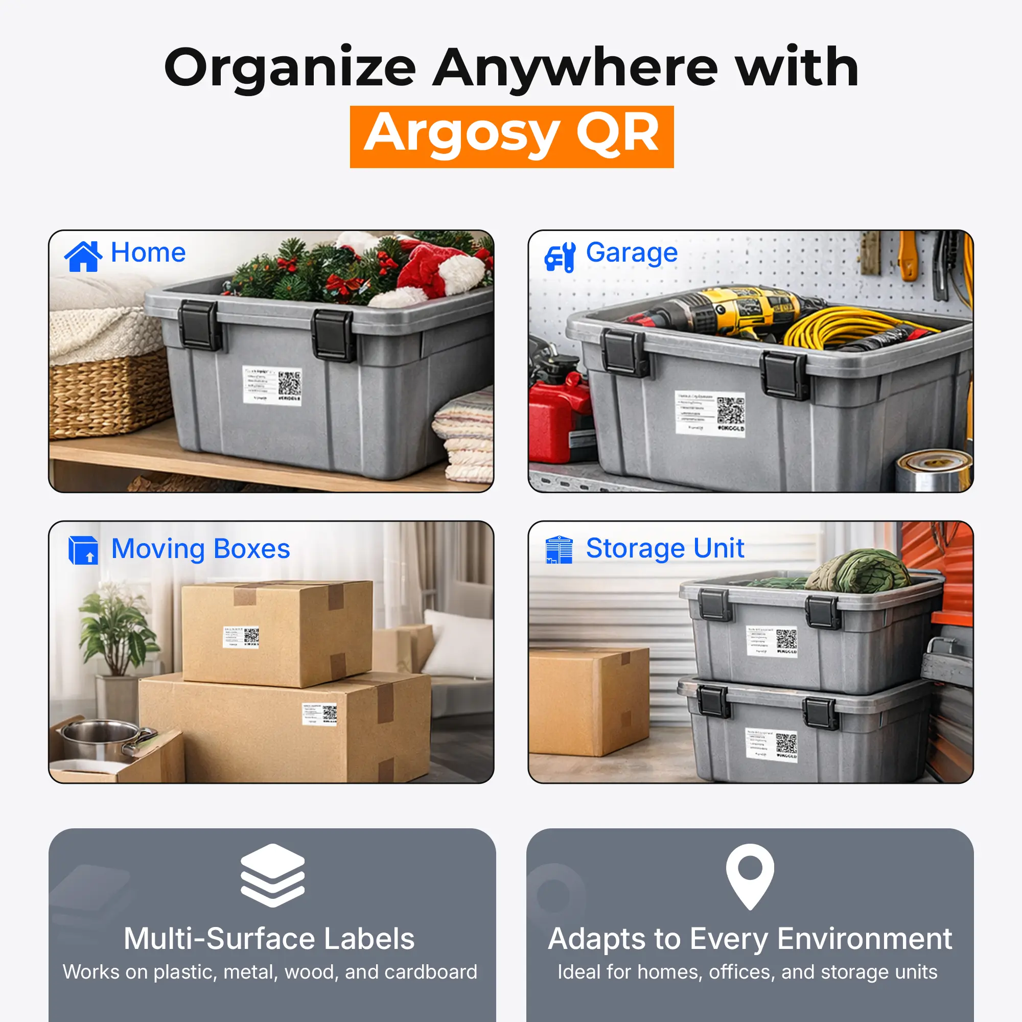 Argosy QR Labels - 40 Pack - White - 3