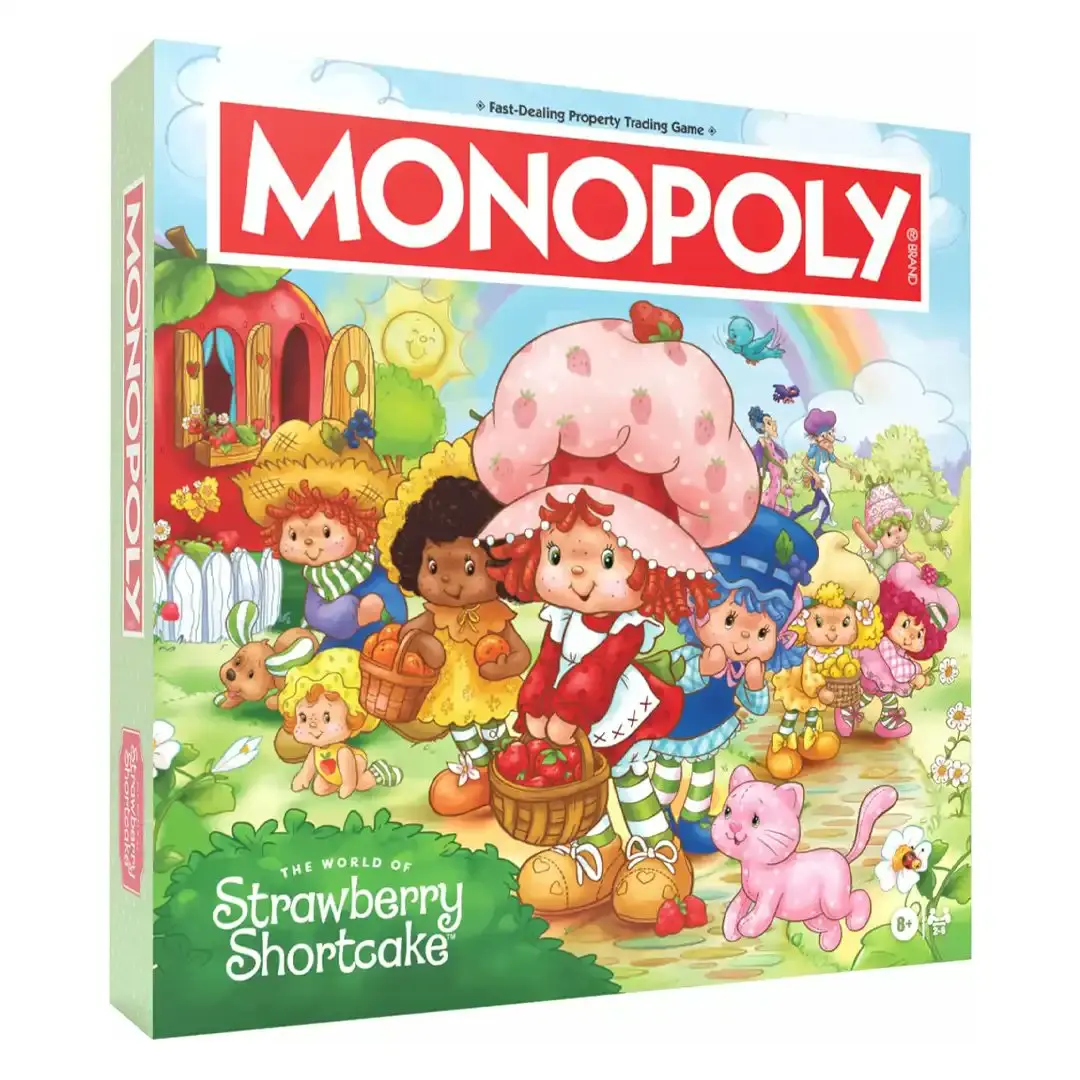 Hasbro Monopoly - Strawberry Shortcake Board Game with Classic Gameplay, Engaging Decisions, Unique Pieces, Learning Fun, 60+ Minutes Playtime, Vibrant Artwork, Ideal for 8-10 Years Olds, Family & Friends Fun