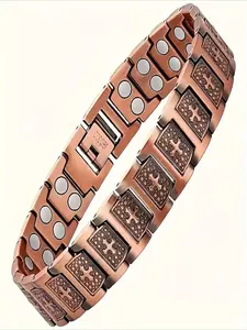 Men's brass wristband with three powerful magnets, three-row design, adjustable size - perfect for tennis, fitness workouts and recovery. Ideal gift for Father's Day Fitness Accessories Sports Accessories