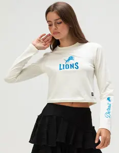 THE WILD COLLECTIVE Detroit Lions Womens Long Sleeve Baby Tee
