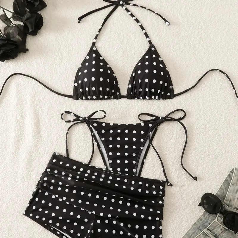 Women's Fashion Three-Piece Bikini Set, Swimsuit for Beach & Pool, Stylish Summer Swimwear for Vacation, Beachwear, Bikinis Set