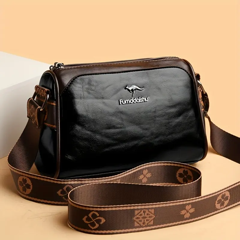Women'S Crossbody Bag, Solid Color Pillow-Shaped Shoulder Bag with Adjustable Strap, Zipper Closure