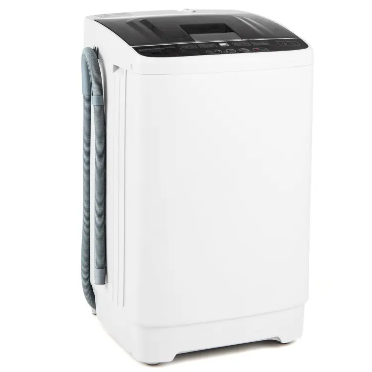COSTWAY Full-Automatic Portable Washing Machine, W/LED Display, Drain Pump, Compact Laundry Washer and Dryer Combo for Home, Dorm, Apartment, RV, Camping