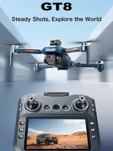 No Phone Needed!  Foldable HD Drone with Built-in LCD Display Remote  | Super Easy to Fly with Auto-Avoidance | Brushless Motor for Ultra Stability!