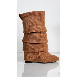 LONDON WEDGE BOOT - CAMEL LONDON WEDGE BOOT - CAMEL